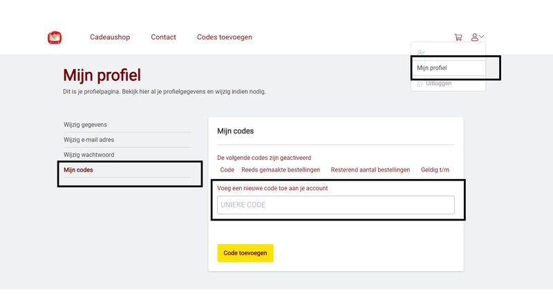 codes toevoegen